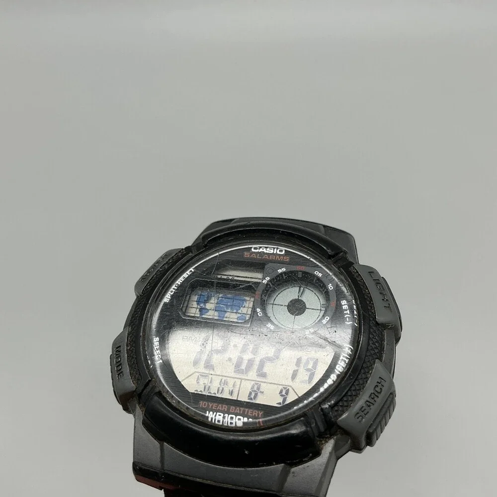 Casio 3198 AE-1000W Mens Watch 44mm Digital Black World Time Sport New Battery